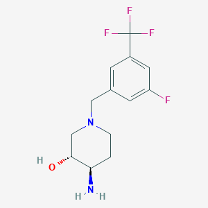 (3R*,4R*)-4-amino-1-[3-fluoro-5-(trifluoromethyl)benzyl]piperidin-3-ol