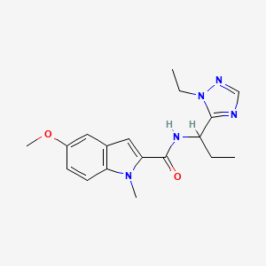 molecular formula C18H23N5O2 B5582405 N-[1-(1-ethyl-1H-1,2,4-triazol-5-yl)propyl]-5-methoxy-1-methyl-1H-indole-2-carboxamide 