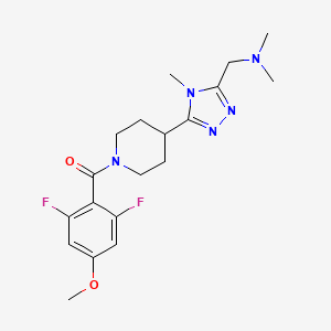 molecular formula C19H25F2N5O2 B5582436 ({5-[1-(2,6-difluoro-4-methoxybenzoyl)piperidin-4-yl]-4-methyl-4H-1,2,4-triazol-3-yl}methyl)dimethylamine 