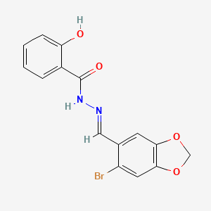 N'-[(6-bromo-1,3-benzodioxol-5-yl)methylene]-2-hydroxybenzohydrazide