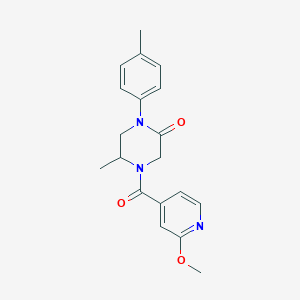 molecular formula C19H21N3O3 B5582539 4-(2-methoxyisonicotinoyl)-5-methyl-1-(4-methylphenyl)-2-piperazinone 