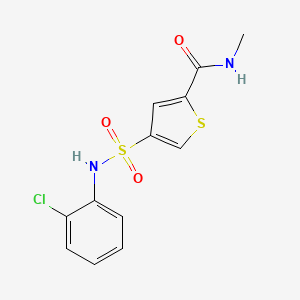 molecular formula C12H11ClN2O3S2 B5582551 4-{[(2-chlorophenyl)amino]sulfonyl}-N-methyl-2-thiophenecarboxamide 