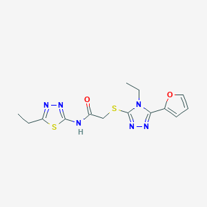 2-{[4-ethyl-5-(2-furyl)-4H-1,2,4-triazol-3-yl]thio}-N-(5-ethyl-1,3,4-thiadiazol-2-yl)acetamide