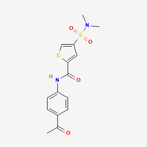 molecular formula C15H16N2O4S2 B5582618 N-(4-acetylphenyl)-4-[(dimethylamino)sulfonyl]-2-thiophenecarboxamide 