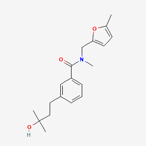 molecular formula C19H25NO3 B5582625 3-(3-hydroxy-3-methylbutyl)-N-methyl-N-[(5-methyl-2-furyl)methyl]benzamide 