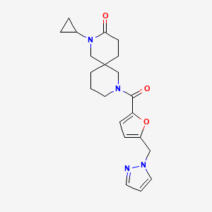 2-cyclopropyl-8-[5-(1H-pyrazol-1-ylmethyl)-2-furoyl]-2,8-diazaspiro[5.5]undecan-3-one