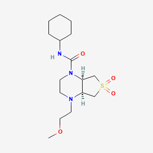 (4aS*,7aR*)-N-cyclohexyl-4-(2-methoxyethyl)hexahydrothieno[3,4-b]pyrazine-1(2H)-carboxamide 6,6-dioxide