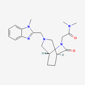 N,N-dimethyl-2-{(1S*,5R*)-3-[(1-methyl-1H-benzimidazol-2-yl)methyl]-7-oxo-3,6-diazabicyclo[3.2.2]non-6-yl}acetamide