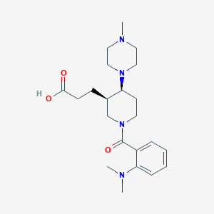 3-[(3R*,4S*)-1-[2-(dimethylamino)benzoyl]-4-(4-methylpiperazin-1-yl)piperidin-3-yl]propanoic acid