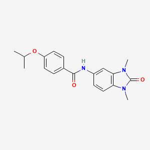 molecular formula C19H21N3O3 B5582697 N-(1,3-dimethyl-2-oxo-2,3-dihydro-1H-benzimidazol-5-yl)-4-isopropoxybenzamide 