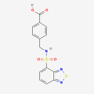 molecular formula C14H11N3O4S2 B5582716 4-{[(2,1,3-benzothiadiazol-4-ylsulfonyl)amino]methyl}benzoic acid 