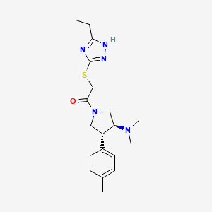 (3S*,4R*)-1-{[(3-ethyl-1H-1,2,4-triazol-5-yl)thio]acetyl}-N,N-dimethyl-4-(4-methylphenyl)-3-pyrrolidinamine