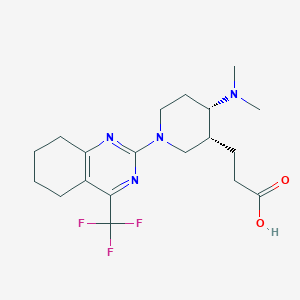 3-{(3R*,4S*)-4-(dimethylamino)-1-[4-(trifluoromethyl)-5,6,7,8-tetrahydroquinazolin-2-yl]piperidin-3-yl}propanoic acid