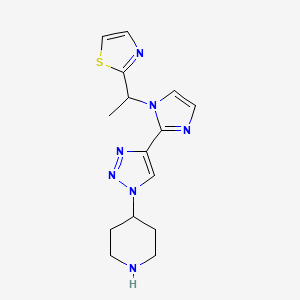 4-(4-{1-[1-(1,3-thiazol-2-yl)ethyl]-1H-imidazol-2-yl}-1H-1,2,3-triazol-1-yl)piperidine hydrochloride