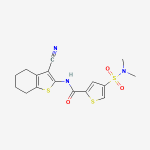 molecular formula C16H17N3O3S3 B5582809 N-(3-cyano-4,5,6,7-tetrahydro-1-benzothien-2-yl)-4-[(dimethylamino)sulfonyl]-2-thiophenecarboxamide 