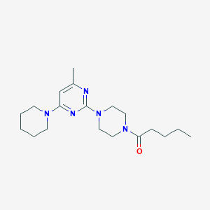 molecular formula C19H31N5O B5582831 4-methyl-2-(4-pentanoyl-1-piperazinyl)-6-(1-piperidinyl)pyrimidine 