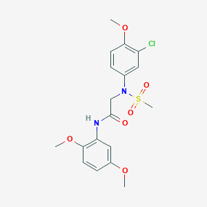 molecular formula C18H21ClN2O6S B5582843 N~2~-(3-chloro-4-methoxyphenyl)-N~1~-(2,5-dimethoxyphenyl)-N~2~-(methylsulfonyl)glycinamide 