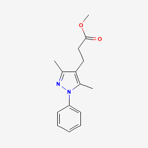 molecular formula C15H18N2O2 B5582888 methyl 3-(3,5-dimethyl-1-phenyl-1H-pyrazol-4-yl)propanoate 