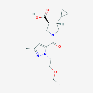 (3S*,4S*)-4-cyclopropyl-1-{[1-(2-ethoxyethyl)-3-methyl-1H-pyrazol-5-yl]carbonyl}-3-pyrrolidinecarboxylic acid