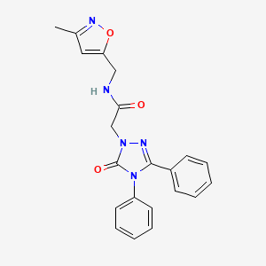 molecular formula C21H19N5O3 B5582904 N-[(3-methyl-5-isoxazolyl)methyl]-2-(5-oxo-3,4-diphenyl-4,5-dihydro-1H-1,2,4-triazol-1-yl)acetamide 