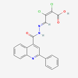 2,3-dichloro-4-{[(2-phenyl-4-quinolinyl)carbonyl]hydrazono}-2-butenoic acid