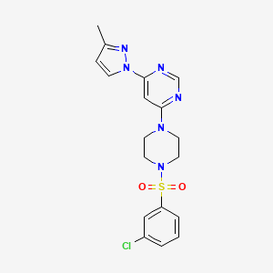 4-{4-[(3-chlorophenyl)sulfonyl]-1-piperazinyl}-6-(3-methyl-1H-pyrazol-1-yl)pyrimidine