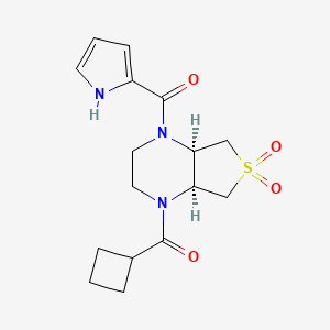 molecular formula C16H21N3O4S B5583034 (4aR*,7aS*)-1-(cyclobutylcarbonyl)-4-(1H-pyrrol-2-ylcarbonyl)octahydrothieno[3,4-b]pyrazine 6,6-dioxide 