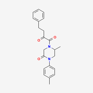 5-methyl-1-(4-methylphenyl)-4-(2-oxo-4-phenylbutanoyl)-2-piperazinone