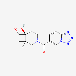 molecular formula C15H21N5O3 B5583101 (4S*)-4-(methoxymethyl)-3,3-dimethyl-1-(tetrazolo[1,5-a]pyridin-6-ylcarbonyl)piperidin-4-ol 