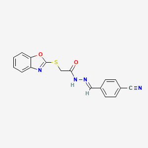 2-(1,3-benzoxazol-2-ylthio)-N'-(4-cyanobenzylidene)acetohydrazide