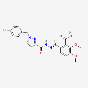 6-(2-{[1-(4-chlorobenzyl)-1H-pyrazol-3-yl]carbonyl}carbonohydrazonoyl)-2,3-dimethoxybenzoic acid