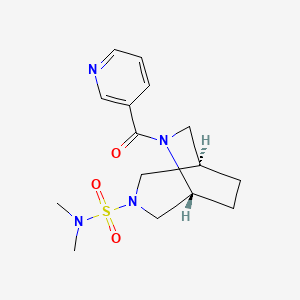 molecular formula C15H22N4O3S B5583158 (1R*,5R*)-N,N-dimethyl-6-(3-pyridinylcarbonyl)-3,6-diazabicyclo[3.2.2]nonane-3-sulfonamide 