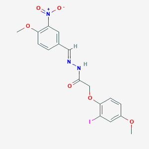 molecular formula C17H16IN3O6 B5583197 2-(2-iodo-4-methoxyphenoxy)-N'-(4-methoxy-3-nitrobenzylidene)acetohydrazide 