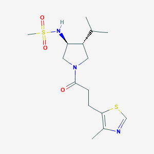 N-{(3S*,4R*)-4-isopropyl-1-[3-(4-methyl-1,3-thiazol-5-yl)propanoyl]-3-pyrrolidinyl}methanesulfonamide