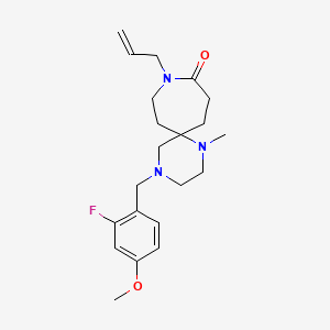 molecular formula C21H30FN3O2 B5583256 9-allyl-4-(2-fluoro-4-methoxybenzyl)-1-methyl-1,4,9-triazaspiro[5.6]dodecan-10-one 