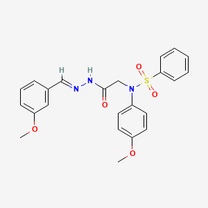 molecular formula C23H23N3O5S B5583264 N-{2-[2-(3-methoxybenzylidene)hydrazino]-2-oxoethyl}-N-(4-methoxyphenyl)benzenesulfonamide 