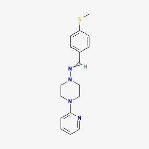 molecular formula C17H20N4S B5583272 N-[4-(methylthio)benzylidene]-4-(2-pyridinyl)-1-piperazinamine 