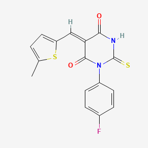 1-(4-fluorophenyl)-5-[(5-methyl-2-thienyl)methylene]-2-thioxodihydro-4,6(1H,5H)-pyrimidinedione