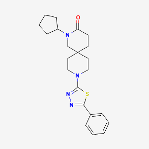 molecular formula C22H28N4OS B5583315 2-cyclopentyl-9-(5-phenyl-1,3,4-thiadiazol-2-yl)-2,9-diazaspiro[5.5]undecan-3-one 