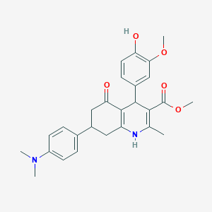 molecular formula C27H30N2O5 B5583321 methyl 7-[4-(dimethylamino)phenyl]-4-(4-hydroxy-3-methoxyphenyl)-2-methyl-5-oxo-1,4,5,6,7,8-hexahydro-3-quinolinecarboxylate 