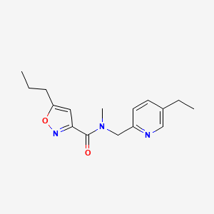 molecular formula C16H21N3O2 B5583334 N-[(5-ethyl-2-pyridinyl)methyl]-N-methyl-5-propyl-3-isoxazolecarboxamide 