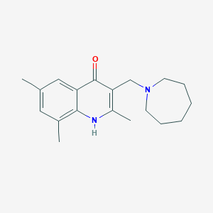 molecular formula C19H26N2O B5583391 3-(1-azepanylmethyl)-2,6,8-trimethyl-4-quinolinol 