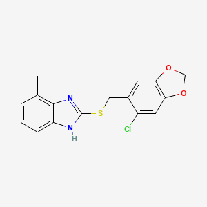 2-{[(6-chloro-1,3-benzodioxol-5-yl)methyl]thio}-4-methyl-1H-benzimidazole