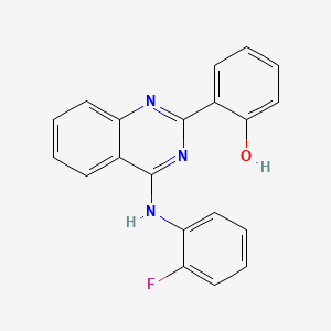 molecular formula C20H14FN3O B5583467 2-{4-[(2-fluorophenyl)amino]-2-quinazolinyl}phenol 