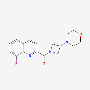 molecular formula C17H18FN3O2 B5583470 8-fluoro-2-{[3-(4-morpholinyl)-1-azetidinyl]carbonyl}quinoline 