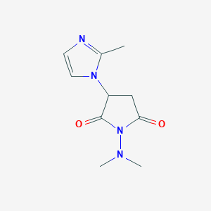 molecular formula C10H14N4O2 B5583496 1-(dimethylamino)-3-(2-methyl-1H-imidazol-1-yl)-2,5-pyrrolidinedione 