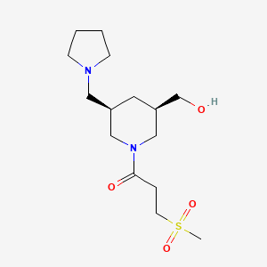 molecular formula C15H28N2O4S B5583504 [(3R*,5R*)-1-[3-(methylsulfonyl)propanoyl]-5-(1-pyrrolidinylmethyl)-3-piperidinyl]methanol 