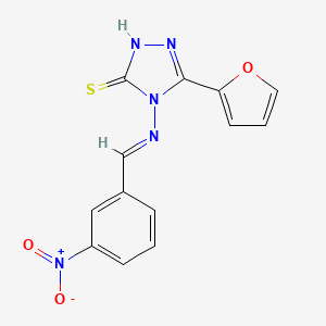 5-(2-furyl)-4-[(3-nitrobenzylidene)amino]-4H-1,2,4-triazole-3-thiol