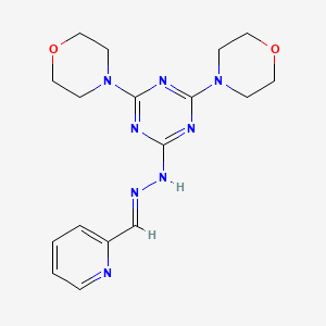 2-pyridinecarbaldehyde (4,6-di-4-morpholinyl-1,3,5-triazin-2-yl)hydrazone