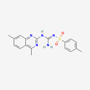 N-{(E)-1-AMINO-1-[(4,7-DIMETHYL-2-QUINAZOLINYL)AMINO]METHYLIDENE}-4-METHYL-1-BENZENESULFONAMIDE